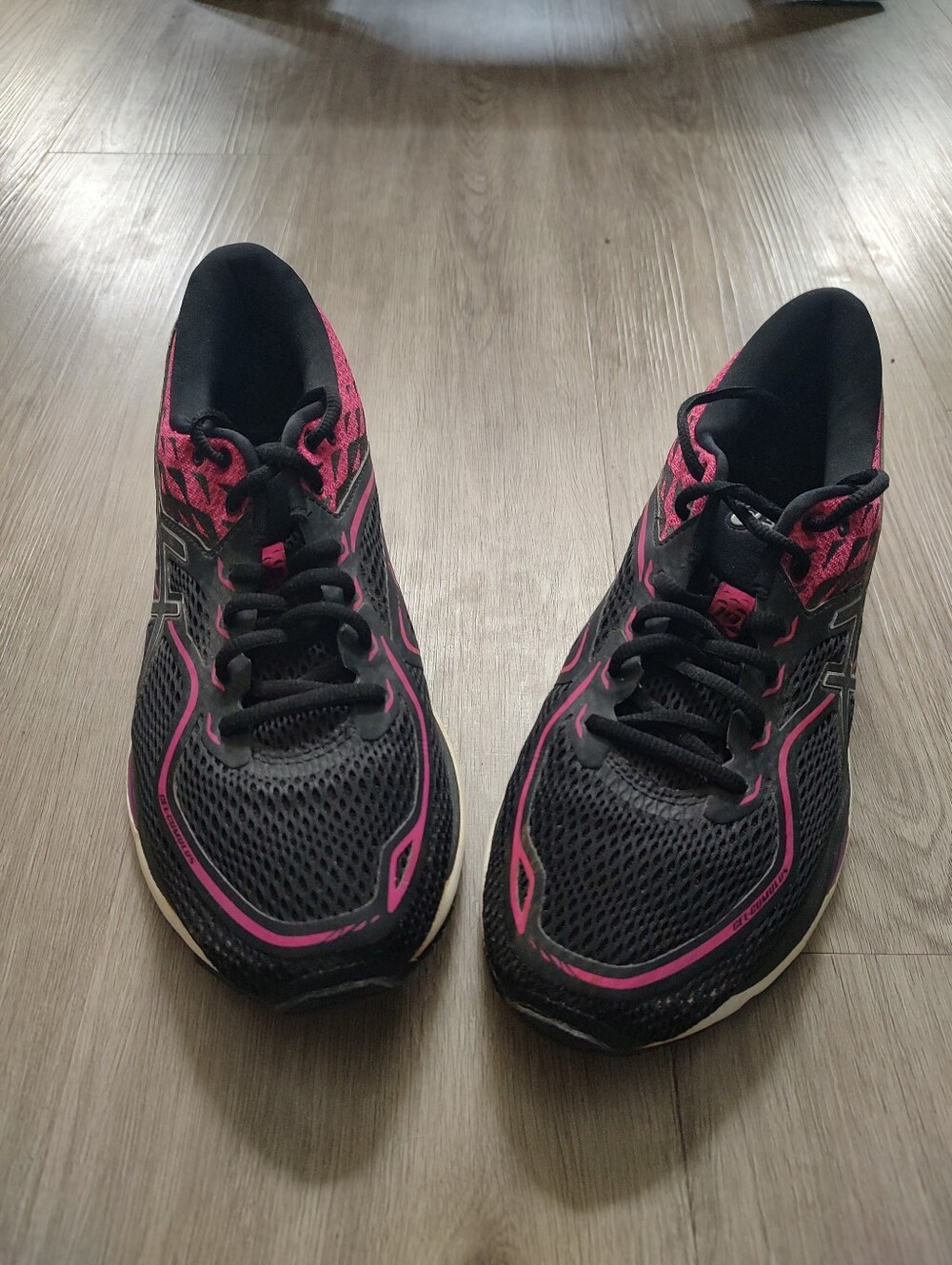 Asics Women's Black and Pink Sneakers